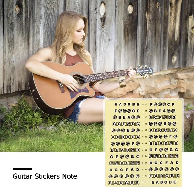 

2pcs Guitar Fretboard Stickers Note Labels Guitars Fret Scale Mark Learning Music Lesson Decals Musical Instrument
