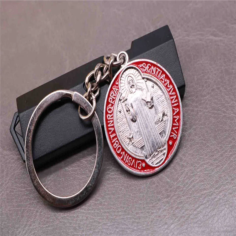 Religious Key Chain Round Saint Benedict Medal Cross Jewelry Christmas Gift | Украшения и аксессуары