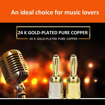 

12pcs 4MM Sound Box Wire Connector Amp Speaker Banana Connectors Fine-quality Pure Copper Sound Box Gold Plug