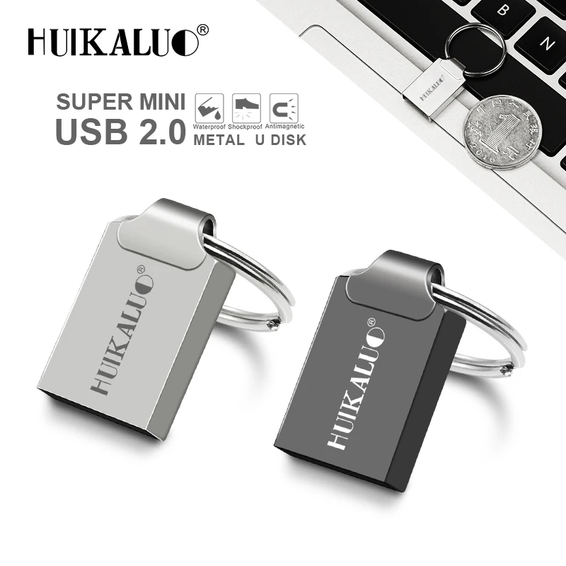 Huikaluo модный мини USB флэш накопитель 8 ГБ 16 32 64 Гб 128 металлические флешки флеш карта