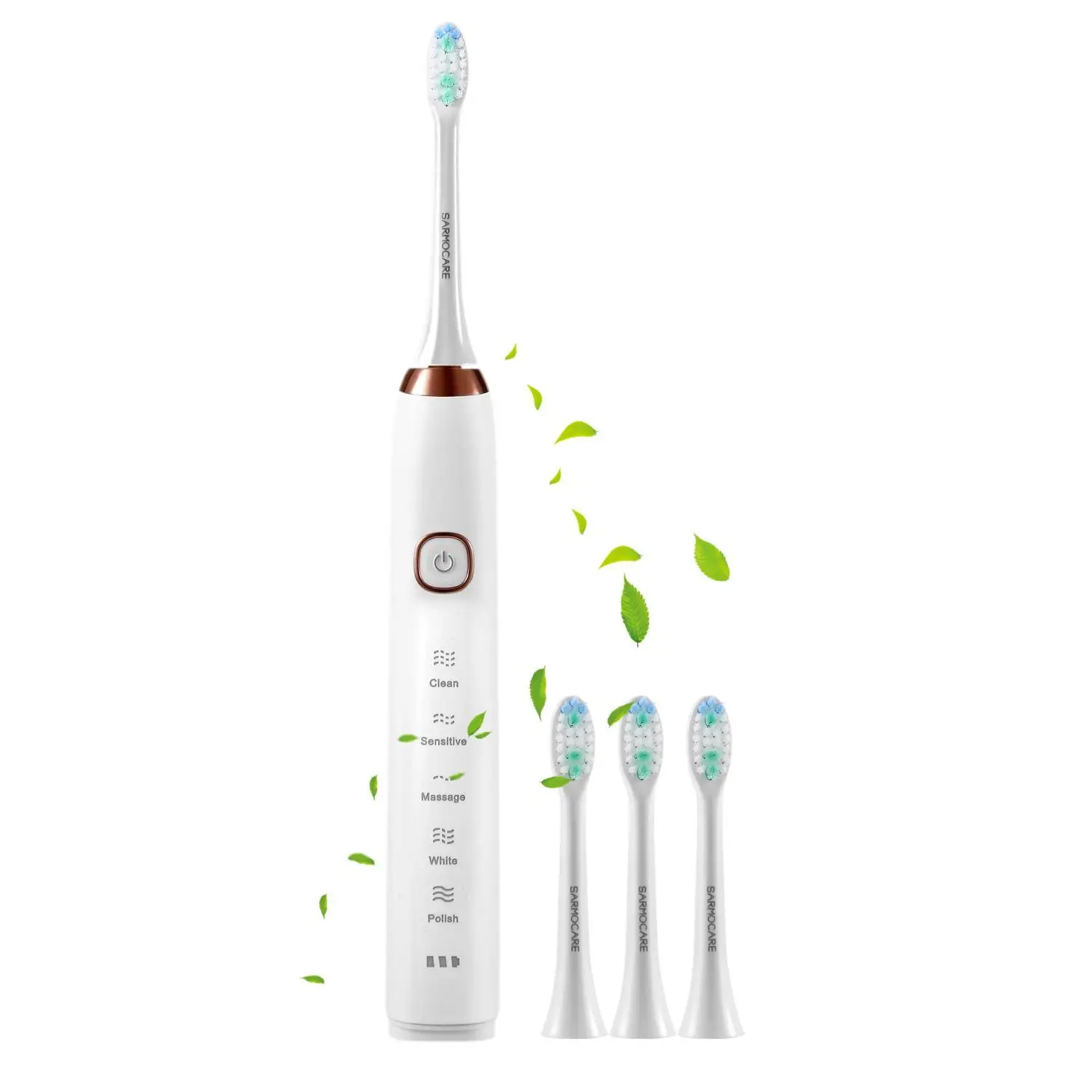 

5 Heads IPX7 3 31000 with Toothbrush per Electric 2W Sonic Modes minute 7V Rechargeable Replacement Brushing DC