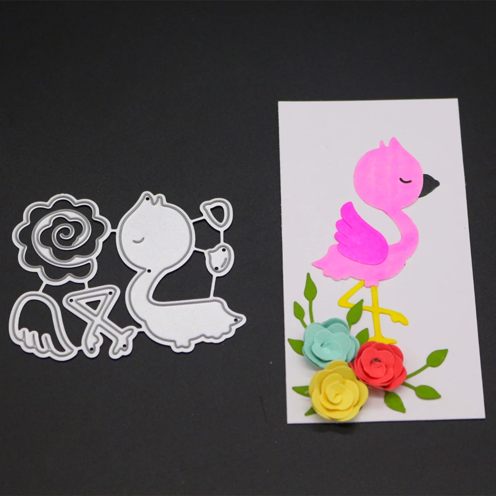 

YINISE 1636 Flamingo Metal Cutting Dies For Scrapbooking Stencils DIY Album Cards Decoration Embossing Folder Craft Die Cuts