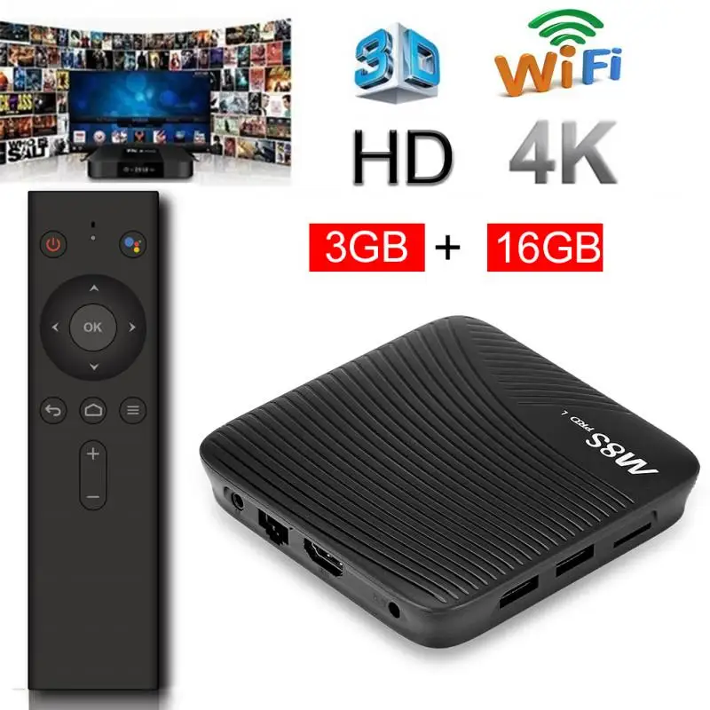 

3GB+16GB M8S PRO L Bluetooth TV Box for Android 7.1 Amlogic HDMI Set-top Box Satellite Receiver with Voice Remote Control #2