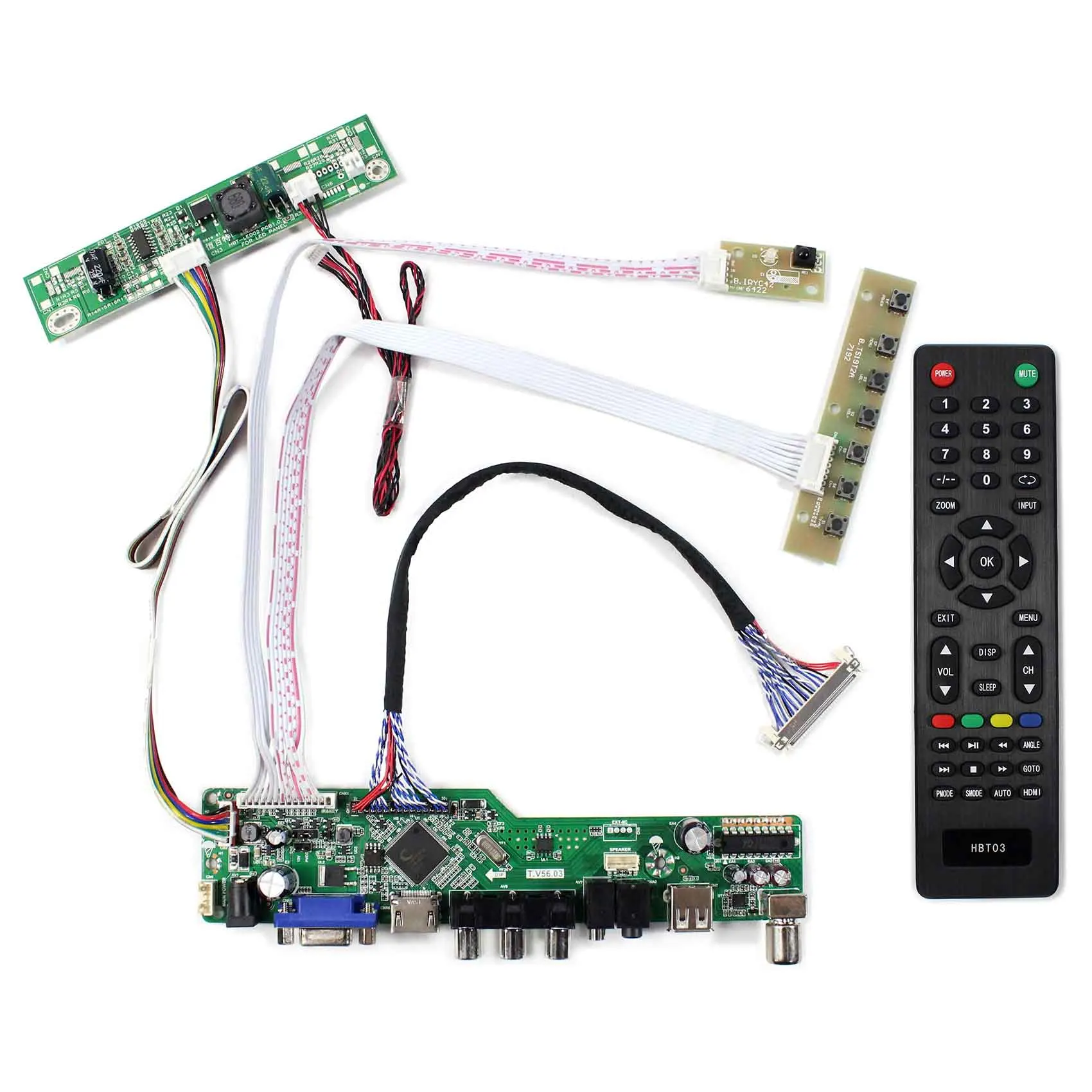 

TV+HD MI+VGA+AV+USB LCD Controller Board For 21.5inch 1920x1080 T215HVN01.0 M215HW03 V1 V2 M215HGE-L23 LCD Screen