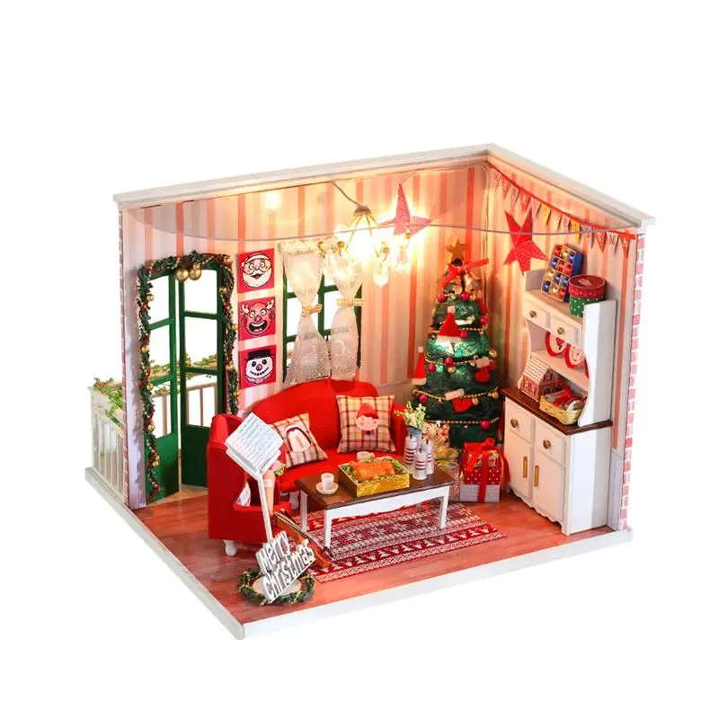 Delicate Cute Mini Christmas Dollhouse Miniature Crafting ...