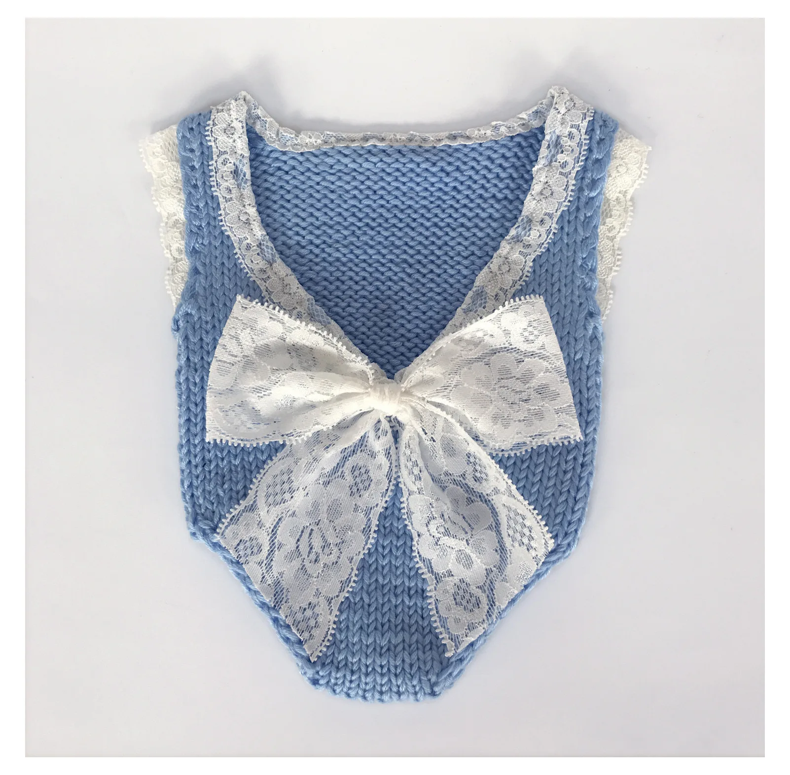 Newborn Baby Photography Props Lace Bow Baby Girl Knit Romper Infant Photography Clothes Baby Photo Props Accessories Fotografie