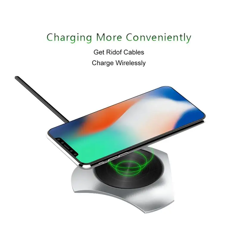 Triangle Wireless Charger Zinc Alloy 10w Fast Charging QI Standard