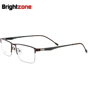 

Non-Screw Bow Temple Special Hinge Half Square Spectacle Frame Light Titanium Alloy Metal Optics Glasses Plain Glasses Oculos