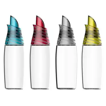 

Random Colors Seasoning Glass Oil Bottle Kitchen Glass Oil Pot Colorful Automatic Flip Glass Soy Sauce Bottle Oil Dispenser