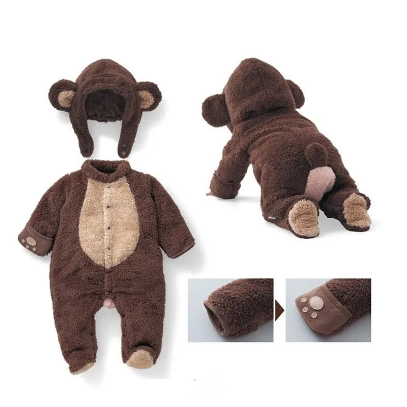 

Winter Children Climbing Clothes Baby Thicken Rompers Animal Overalls For 0-1T Boys And Girls Newborns European Jumpsuit Costume