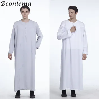 

Beonlema Islamic Clothing Men Muslim Islam Abaya Solid Casual Thobe O Neck Caftan Pakistan Musulman Hombre Kaftan S-3XL
