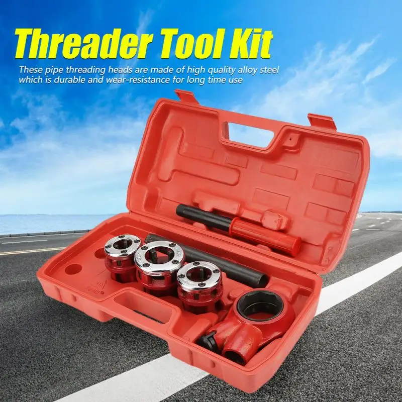 1 Set Pipe Threading Kit Dies Manual Plumber Pipe Threading Kit