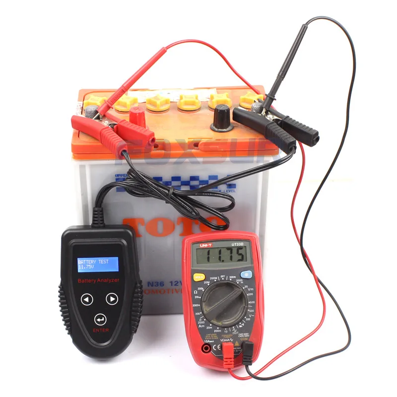 Testador de Bateria Sistema de Carregamento Foxsur Automotivo Digital Carro Russo Inglês Língua Cranking Sistema Tester Cca ir 12v - Image 4