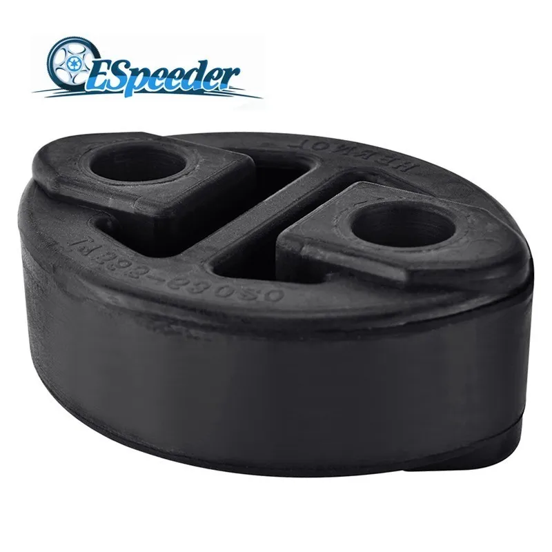 ESPEEDER Black 2 Holes Exhaust Muffler Hangers Mount Bracket Exhaust