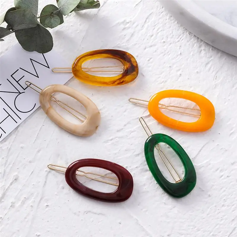 5 шт. заколки Овальный привлекательные акриловые средства по уходу за волосами Заколки для волос декоративные шпильки для волос Короткие заколки для подходит для женщин, девушек и девочек