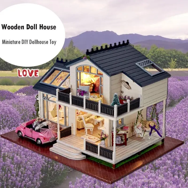 

3D DIY Wooden Dollhouse Merry-go-round Handmade Wooden Doll House Miniature Toy Gifts For Children Lovely Princess Cute 2019 New