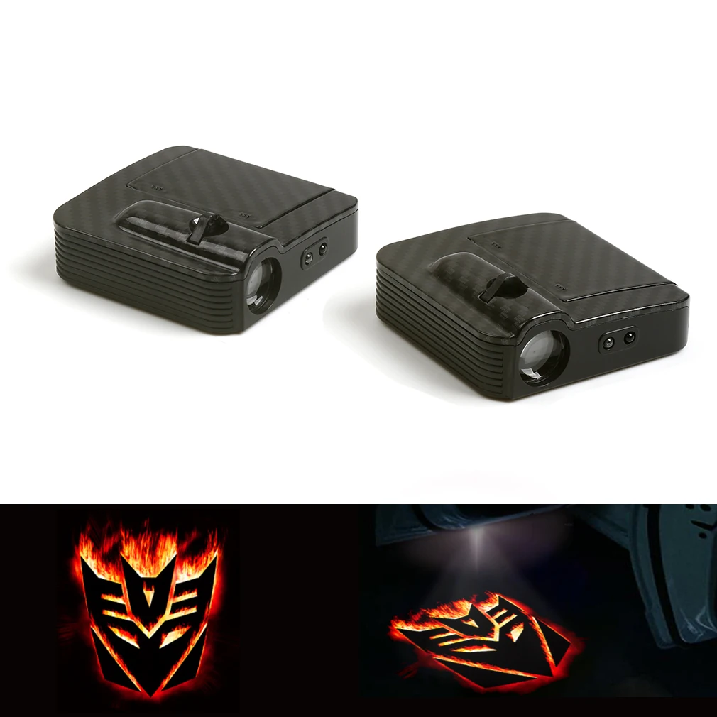 

New LED Fit For Transformers Decepticon Logo Home Room Door Laser Projector Shadow Light 12v Pair