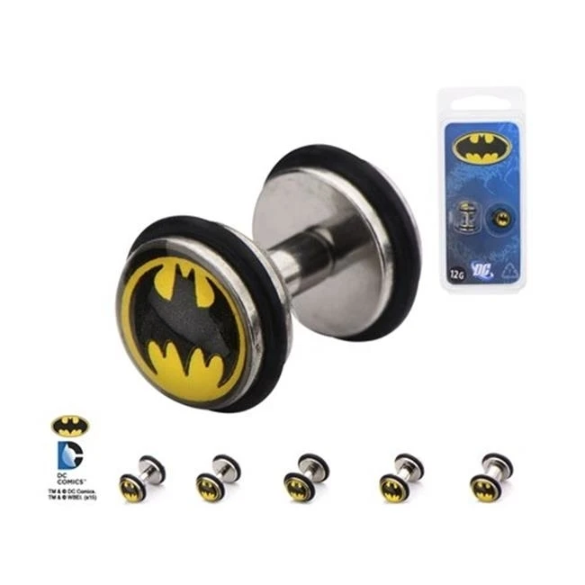 DC Comics PMPBM 4G PR закручивающаяся задняя часть Нержавеющая сталь серьги с 0 32 логотип
