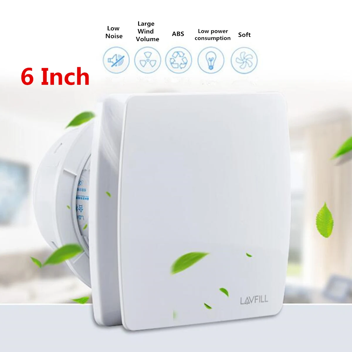 

6 inch Home Bathroom Kitchen Bedroom ToiletLow Noise 220V Ventilator de techo Fan Hotel Wall Silent Extractor Exhaust Fan