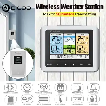 

Digoo DG-TH8888 Weather Station White Color Wireless Home Digital Thermometer Humidity Meter USB Outdoor Forecast Sensor Clock