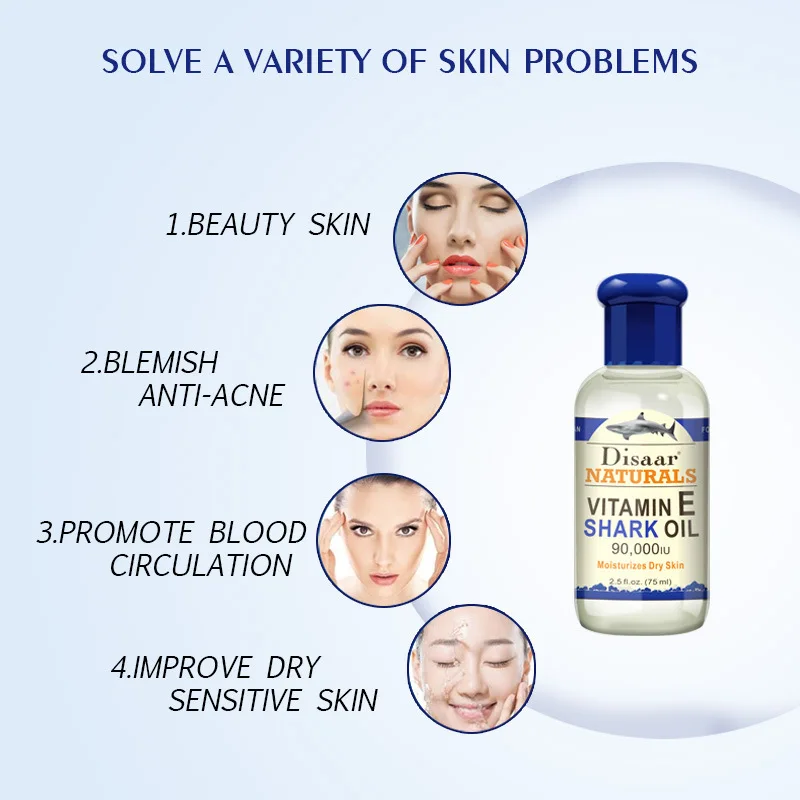 Масло Акулья Акула Disaar Naturals витамин Е увлажняет сухую отбеливающую кожу против