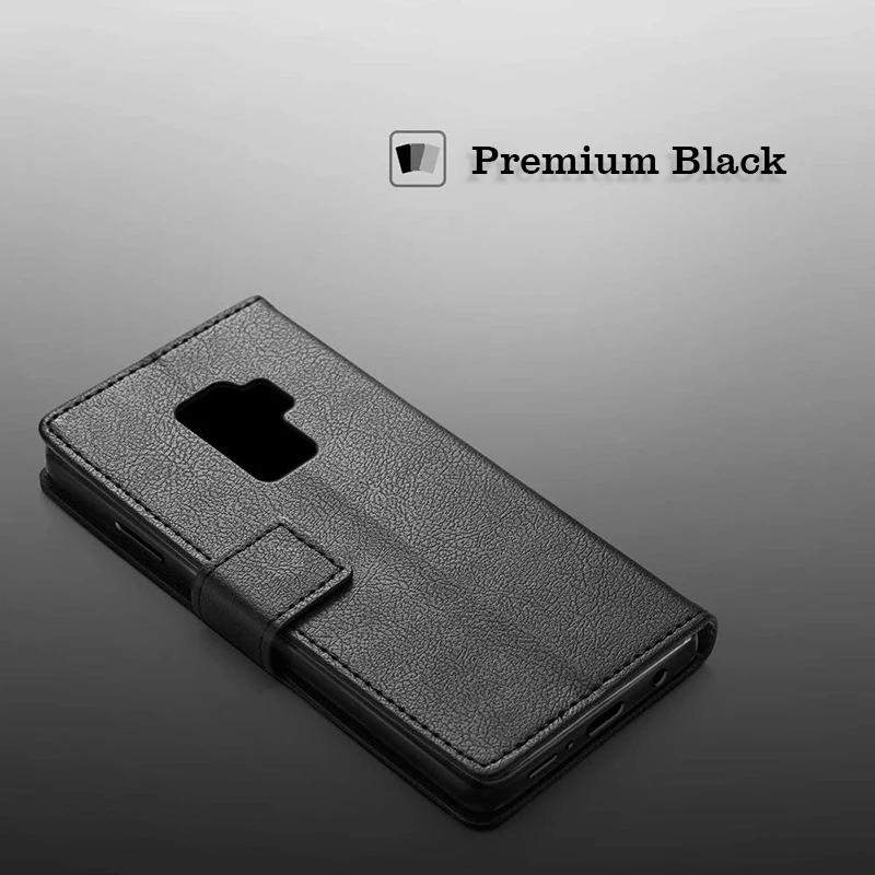 Роскошный кожаный чехол книжка для Samsung Galaxy S8 S9 plus Note 9 Крышка простая Магнитная