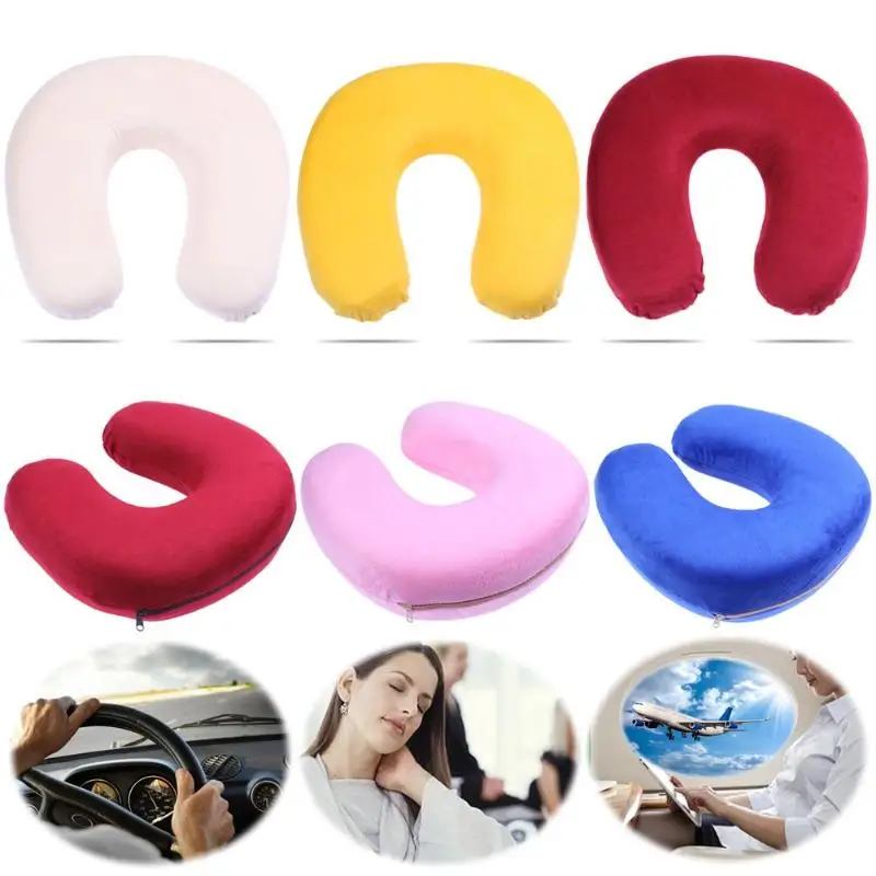 

Soft U Shaped Slow Rebound Memory Foam Pillow Travel Neck Pillows Health Care Headrest for Body Office Flight Car Traveling 2019