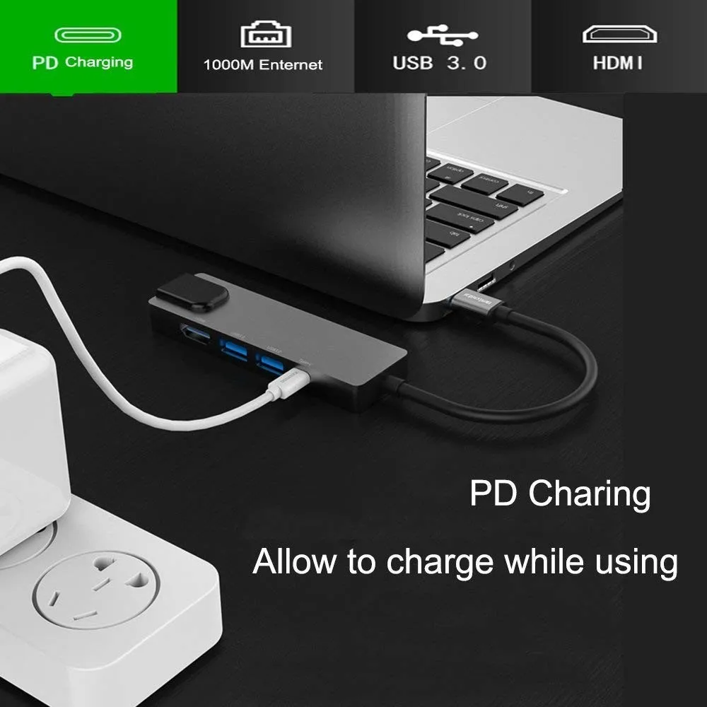 Концентратор USB Type C HDMI 4K концентратор для Гигабитного Ethernet Rj45 Lan 2 3 0 адаптер Mac book