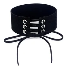 Модные Панк Изысканный ключицы широкий фланель чокер из ткани для Для женщин гиперболизированные ожерелья пикантные бархатным воротником Jewelry девушки