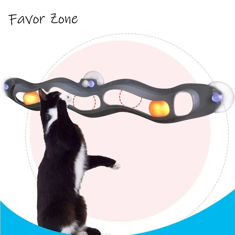 

Funny Cat Toy Intelligence Cats Tunnel Suction Cup Track Ball Toys For Cats Kitten scratcher Balls Interactive Toy Cat Supplies