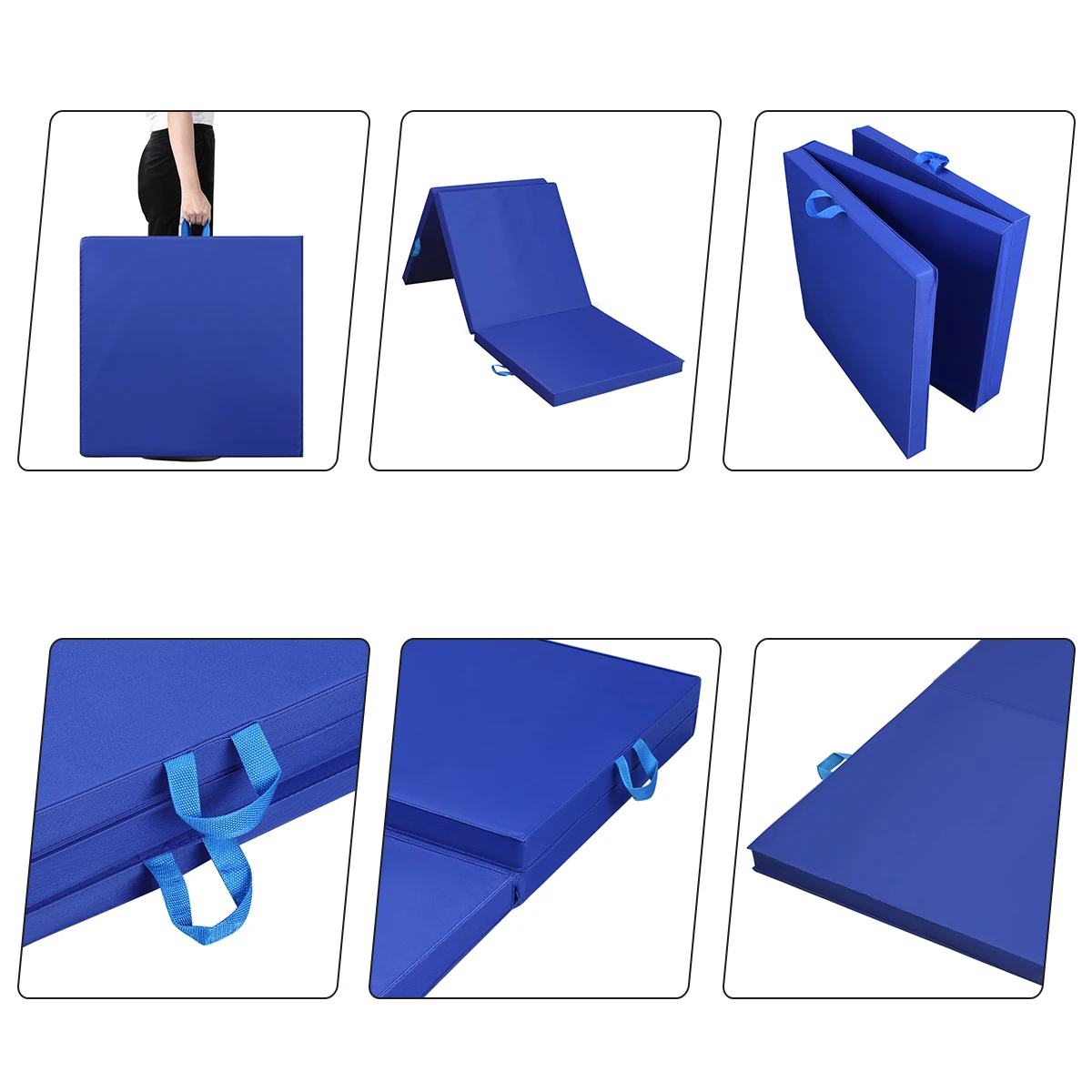 60*60*5cm 3 Folding Exercise Floor Mat Gymnastics Mats 5cm Thick Tri