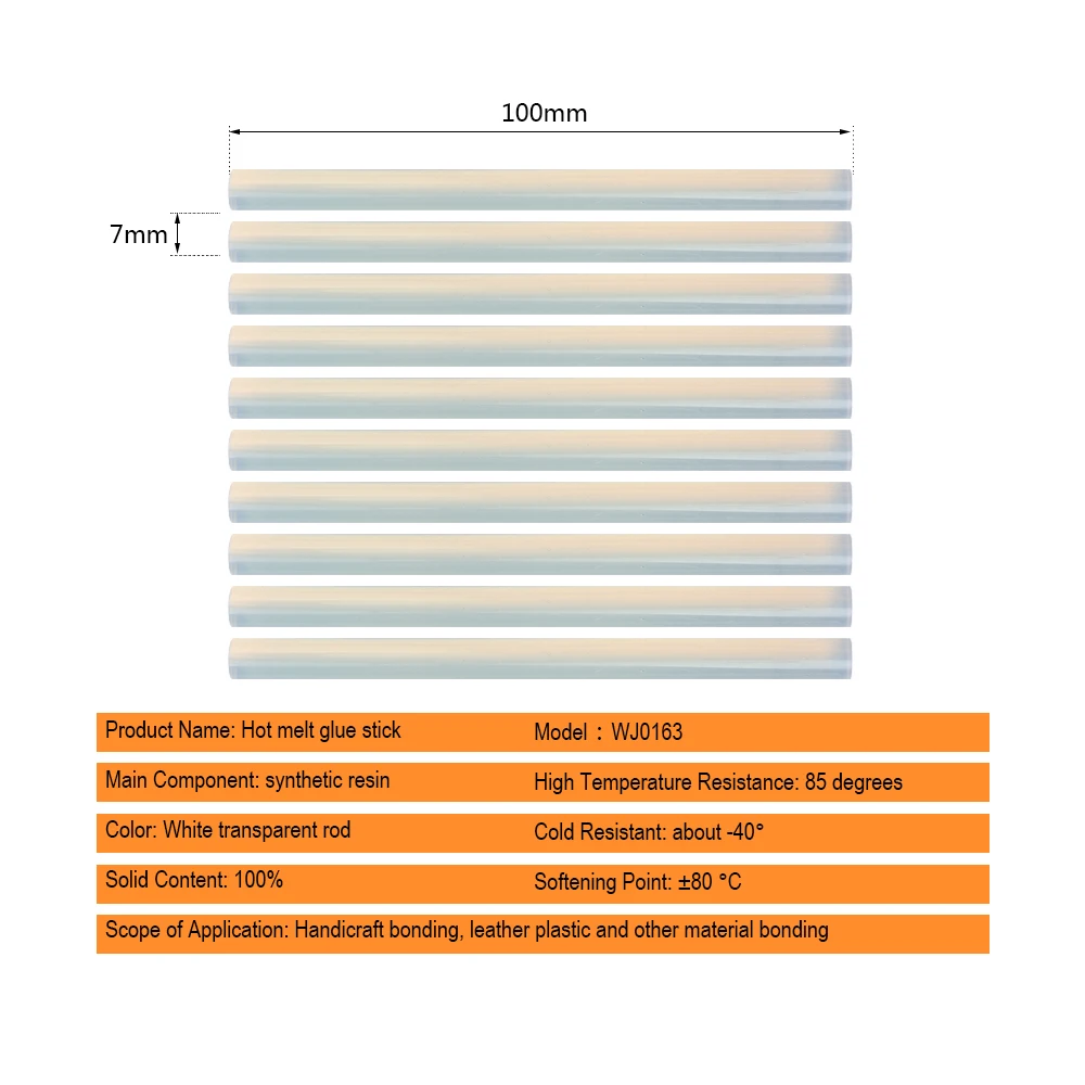 JelBo 10 шт./компл. 7 мм x 100 мм палочки термоклея для электрический клеевой пистолет пластиковые прозрачные палочки расплава Инструменты для ремонта аксессуары