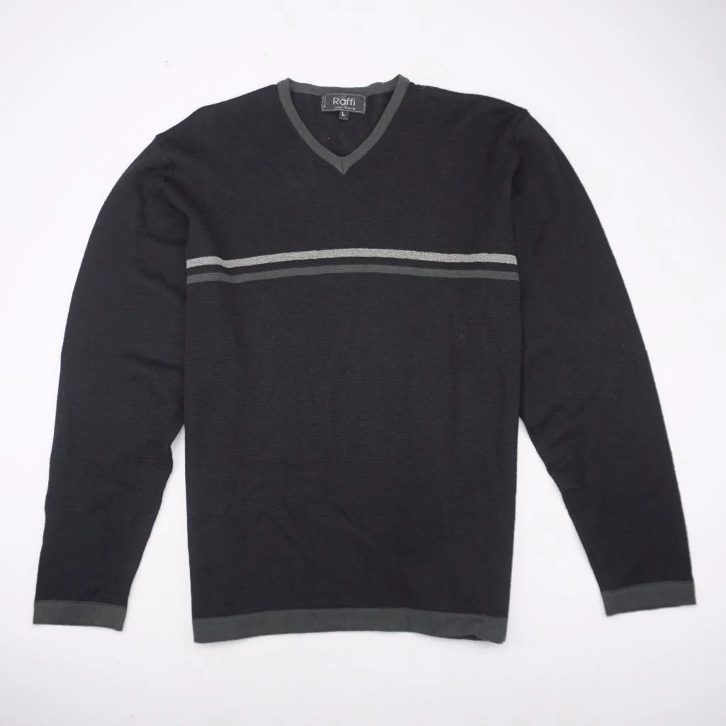 RAFFI Made In Italy Wool Acrylic Blend V Neck Pullover