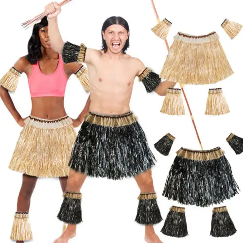 hawaiian hula bag grass straw handbag fancy dress accessory