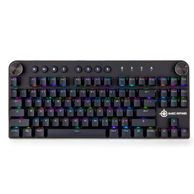 

Magic Refiner Manipulator Mechanical Keyboard MK11 Bluetooth Dual-mode Wireless RGB Mirage Gaming Blue Switch Backlight teclado
