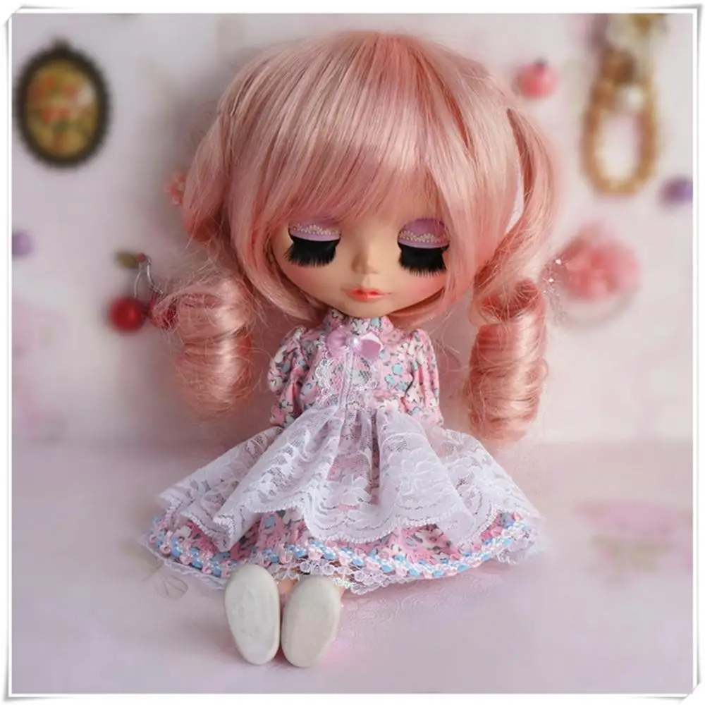 

[wamami] 92# Neo Blyth Doll Handmade Pink Floral Dress 1 Piece