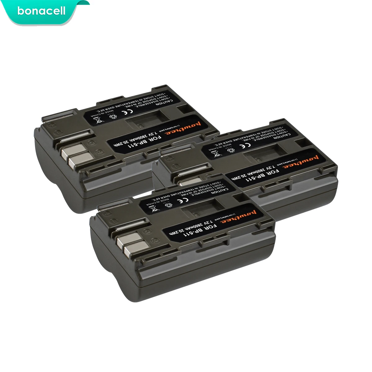 

Bonacell 2800mAh BP-511 BP-511A BP 511A for Camera Battery BP511 BP 511 For Canon EOS 40D 300D 5D 20D 30D 50D 10D G6 L10