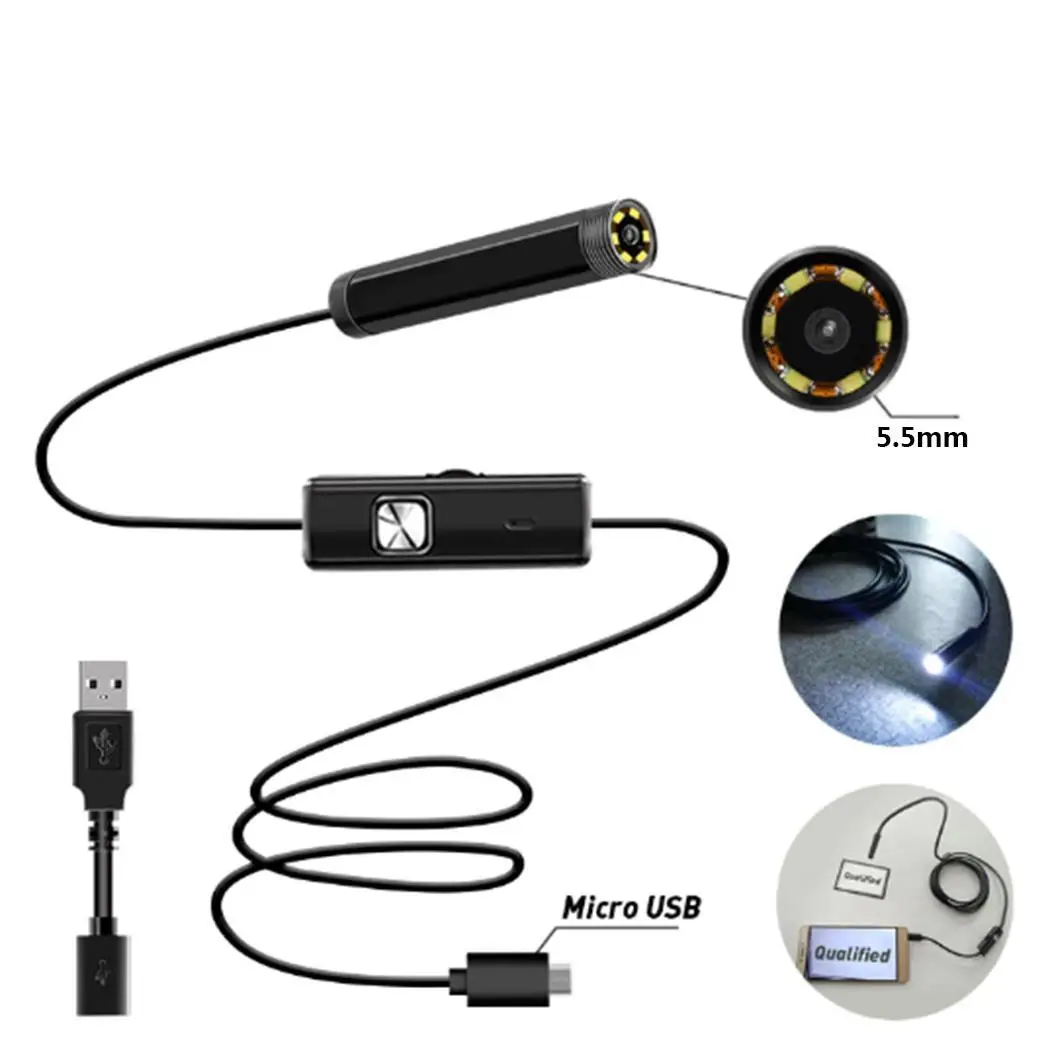 HD водонепроницаемый промышленный USB эндоскоп для Android проводной эндоскоп. 10 120