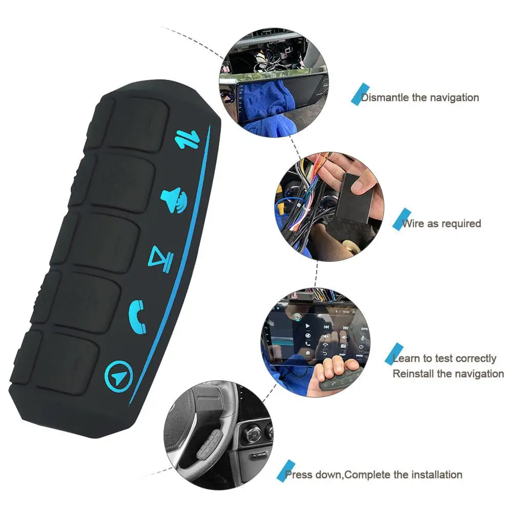 

Universal Car Steering Wheel Controller Bluetooth Wireless DVD Navigation Steering Wheel Radio Remote Control Buttons Dropship
