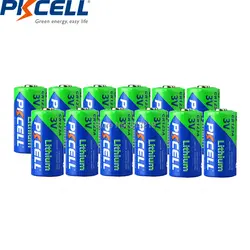 12 штук PKCELL 3 V литиевая Батарея CR123A CR123 2/3A Батарея 16340 CR 123 CR17335 123A CR17345 (CR17335) 3 v первичные батареи