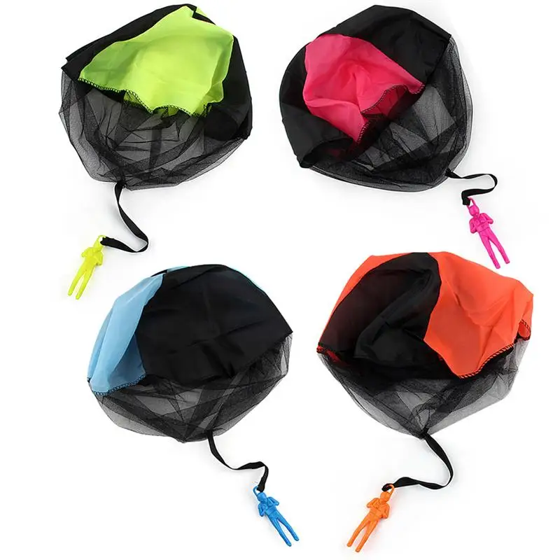 4pcs Tangle Free Hand Throw Mini Parachute Toy Classic Fly Toys for
