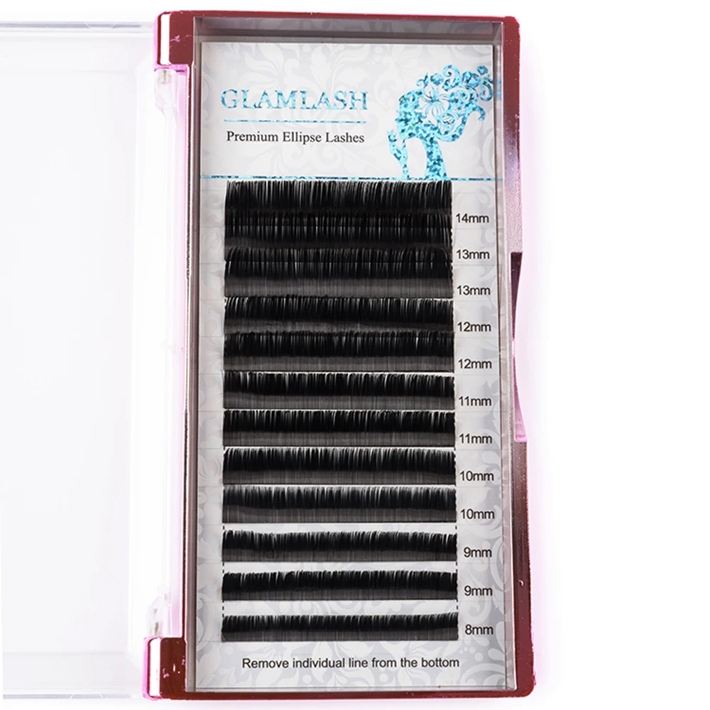 GLAMLASH Микс длина Матовый эллипс плоский наращивание ресниц мягкие советы легкий