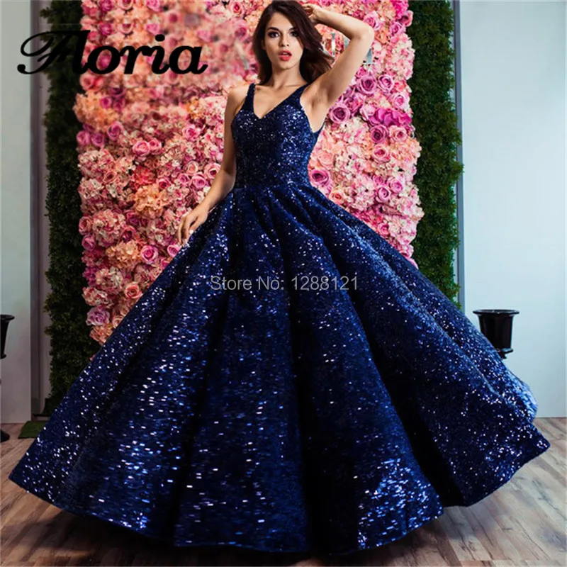 Shiny Dubai Evening Dresses 2019 Islamic Saudi Arabia Prom Gowns Vestido de festa Arabic Couture
