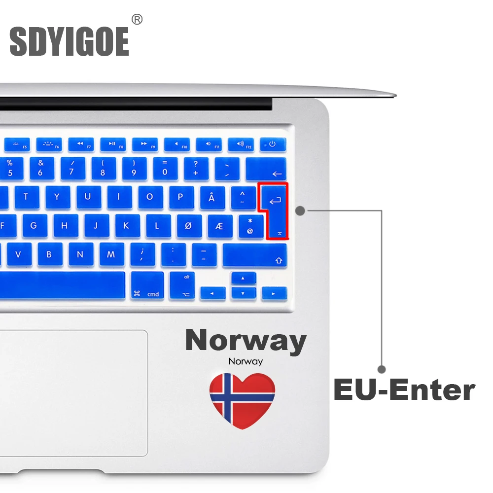 

For macbook keyboard cover Norway EU UK Soft Silicone Keyboard protective film For pro 13 inch air13" 15Retina display Norwegian
