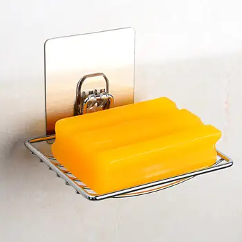

Stainless Steel Portable Soap Dish Bathroom Storage Soap Rack Plate Box Container Wall Storage Rack Soap Holder jabonera