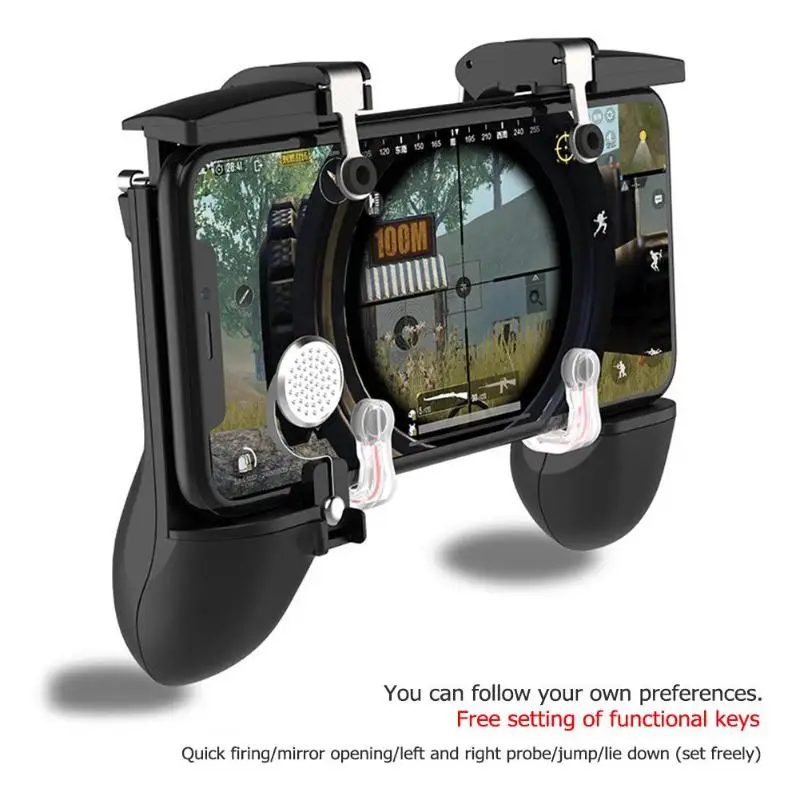 

Hot 3 in 1 Fire Button Aim Key Smartphone Trigger R1 L1 Shooter Gampads Handle Controller for PUBG for Xiaomi iphone Controller