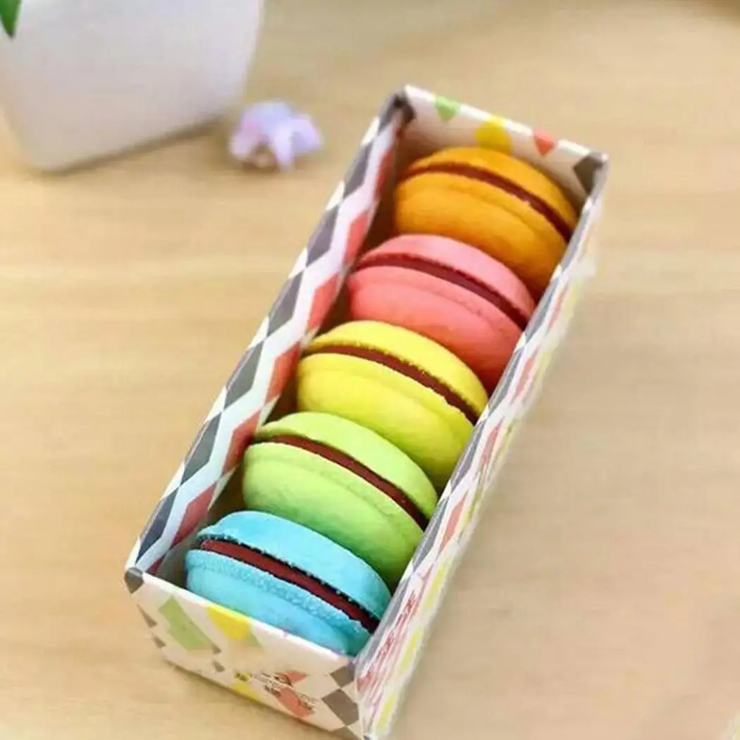 Новые многоцветные Macarons Cookie резиновые для школьников детские школьные офисные