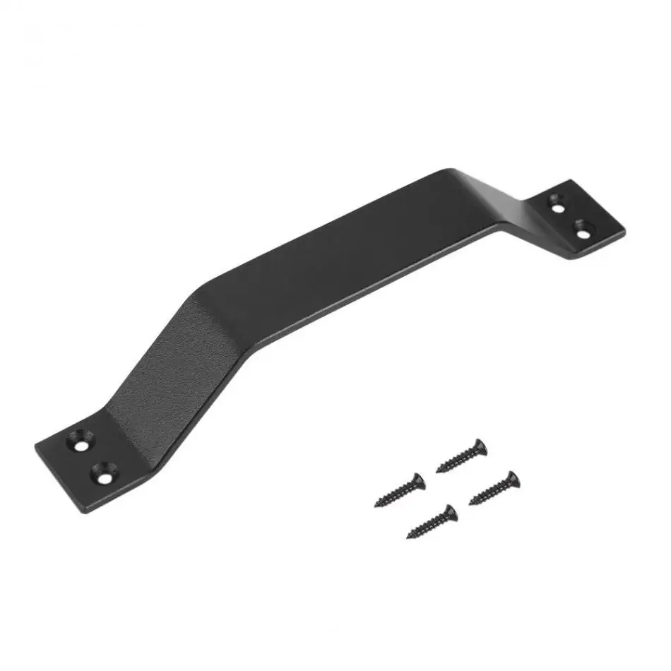 

Hot Solid Carbon Steel Pull Handle Door Knob With Screws for Sliding Barn Doors Garages Sheds Hardware Tools fashion