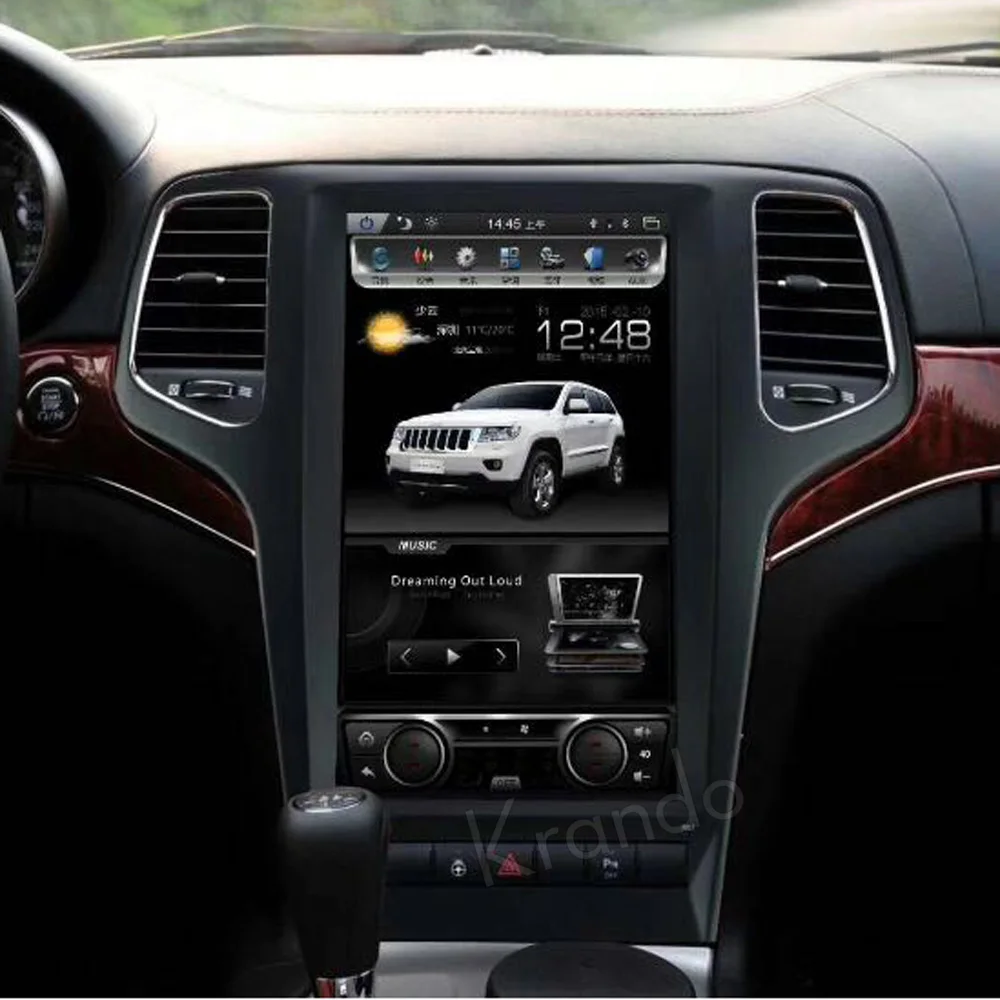 Perfect Krando Android 6.0 13.3" Tesla Vertical screen car radio gps navigation for 2011-2013 JEEP Cherokee  multimedia system WIFI 1