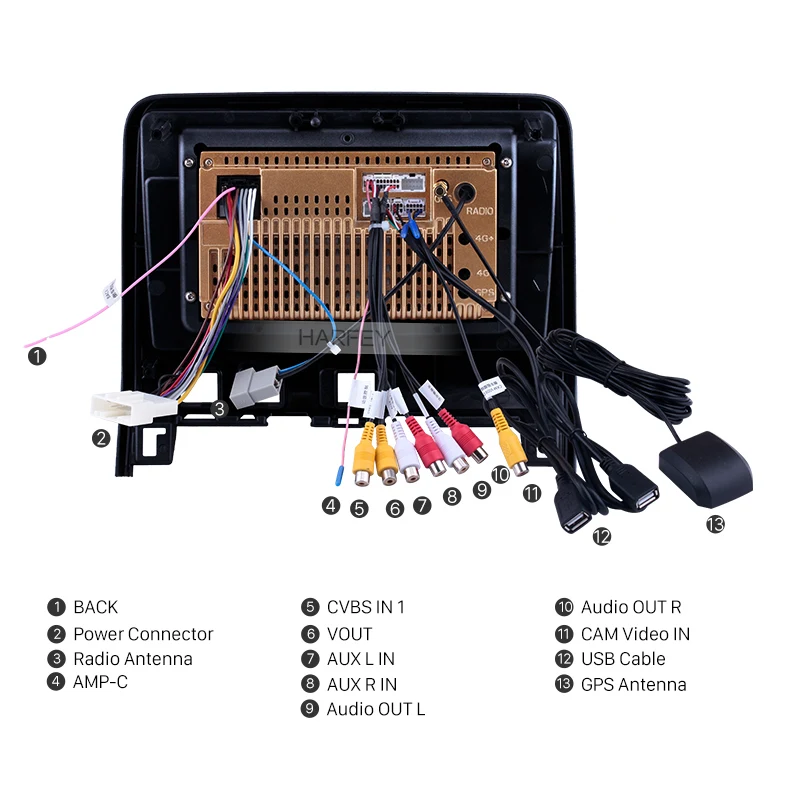 Harfey Car Auto Radio 2Din HD 10.1